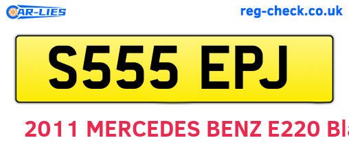 S555EPJ are the vehicle registration plates.