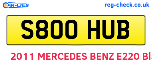S800HUB are the vehicle registration plates.