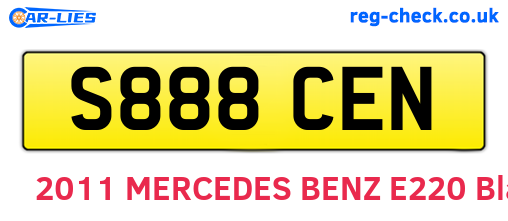 S888CEN are the vehicle registration plates.