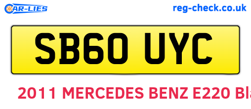 SB60UYC are the vehicle registration plates.