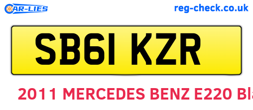 SB61KZR are the vehicle registration plates.