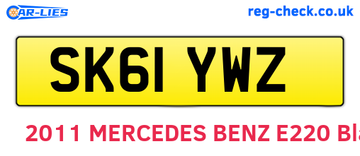 SK61YWZ are the vehicle registration plates.
