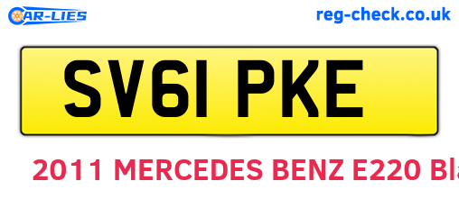 SV61PKE are the vehicle registration plates.