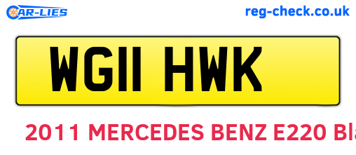 WG11HWK are the vehicle registration plates.