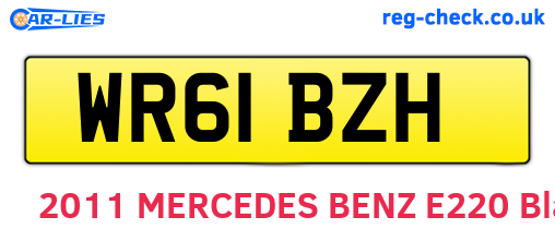 WR61BZH are the vehicle registration plates.