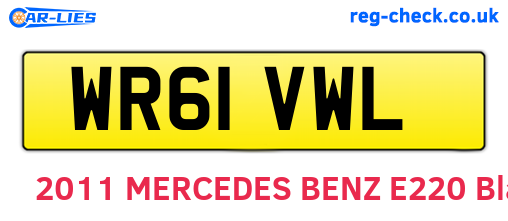 WR61VWL are the vehicle registration plates.
