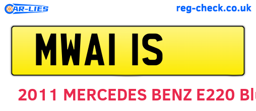 MWA11S are the vehicle registration plates.