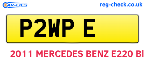 P2WPE are the vehicle registration plates.