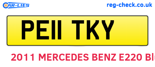 PE11TKY are the vehicle registration plates.