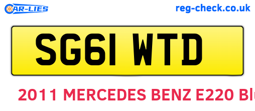 SG61WTD are the vehicle registration plates.