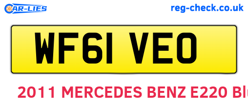 WF61VEO are the vehicle registration plates.