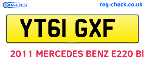 YT61GXF are the vehicle registration plates.