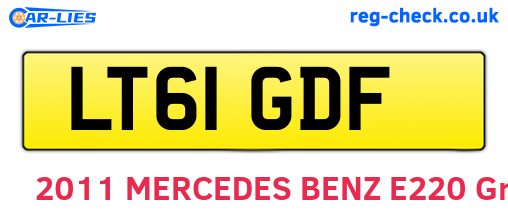 LT61GDF are the vehicle registration plates.