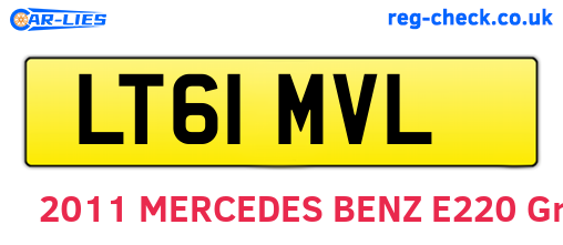 LT61MVL are the vehicle registration plates.