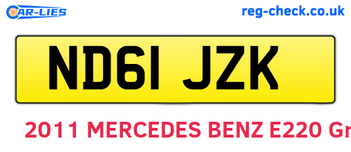 ND61JZK are the vehicle registration plates.