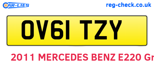 OV61TZY are the vehicle registration plates.