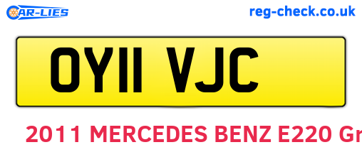OY11VJC are the vehicle registration plates.