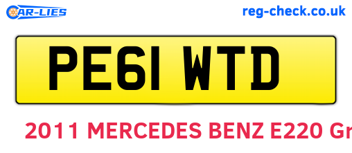 PE61WTD are the vehicle registration plates.
