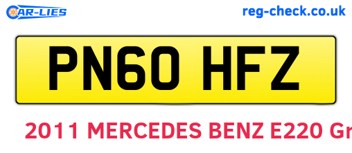 PN60HFZ are the vehicle registration plates.