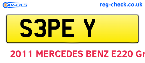 S3PEY are the vehicle registration plates.