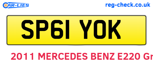 SP61YOK are the vehicle registration plates.