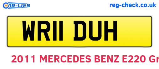 WR11DUH are the vehicle registration plates.