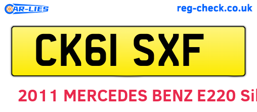 CK61SXF are the vehicle registration plates.