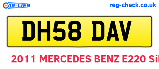 DH58DAV are the vehicle registration plates.