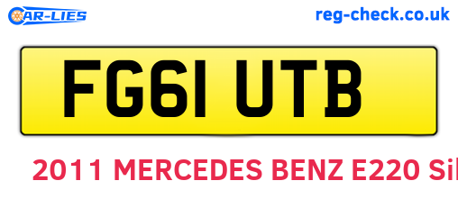 FG61UTB are the vehicle registration plates.