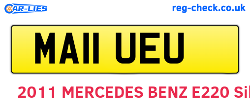 MA11UEU are the vehicle registration plates.