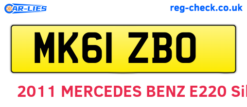 MK61ZBO are the vehicle registration plates.