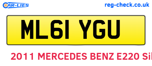 ML61YGU are the vehicle registration plates.