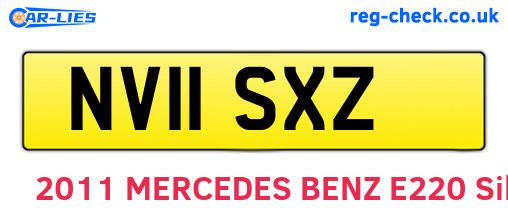 NV11SXZ are the vehicle registration plates.