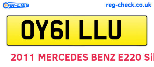 OY61LLU are the vehicle registration plates.