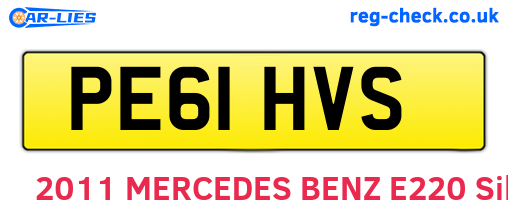 PE61HVS are the vehicle registration plates.