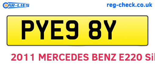 PYE98Y are the vehicle registration plates.