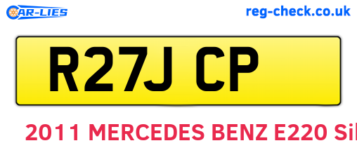 R27JCP are the vehicle registration plates.