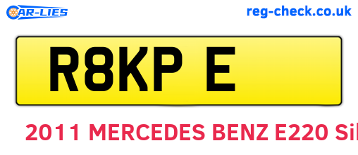 R8KPE are the vehicle registration plates.