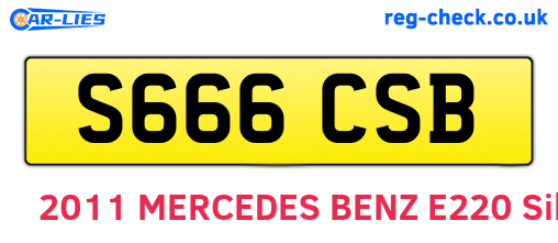 S666CSB are the vehicle registration plates.
