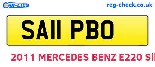 SA11PBO are the vehicle registration plates.