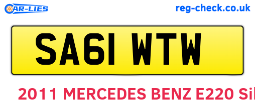 SA61WTW are the vehicle registration plates.
