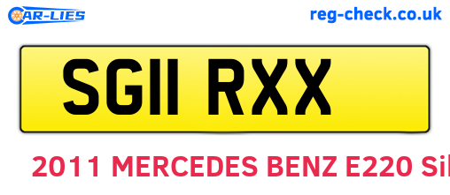 SG11RXX are the vehicle registration plates.