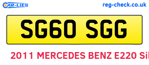 SG60SGG are the vehicle registration plates.