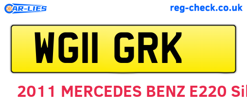 WG11GRK are the vehicle registration plates.
