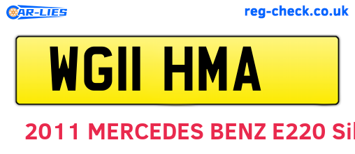 WG11HMA are the vehicle registration plates.