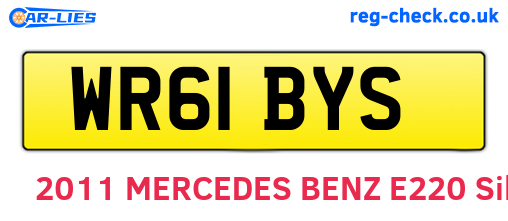 WR61BYS are the vehicle registration plates.