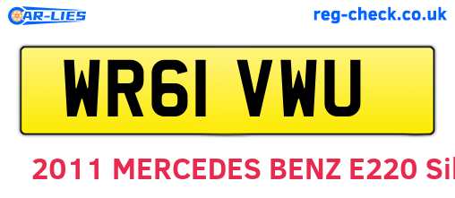 WR61VWU are the vehicle registration plates.