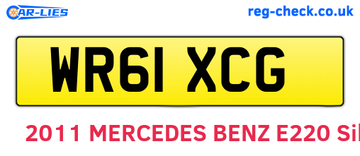WR61XCG are the vehicle registration plates.
