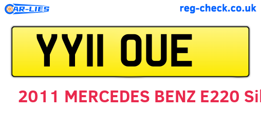 YY11OUE are the vehicle registration plates.