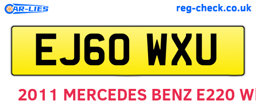 EJ60WXU are the vehicle registration plates.